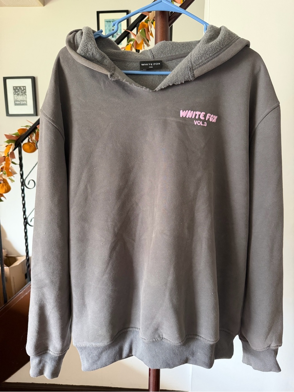 White Fox Boutique Vol. 3 Oversized Hoodie – Charcoal/Pink
